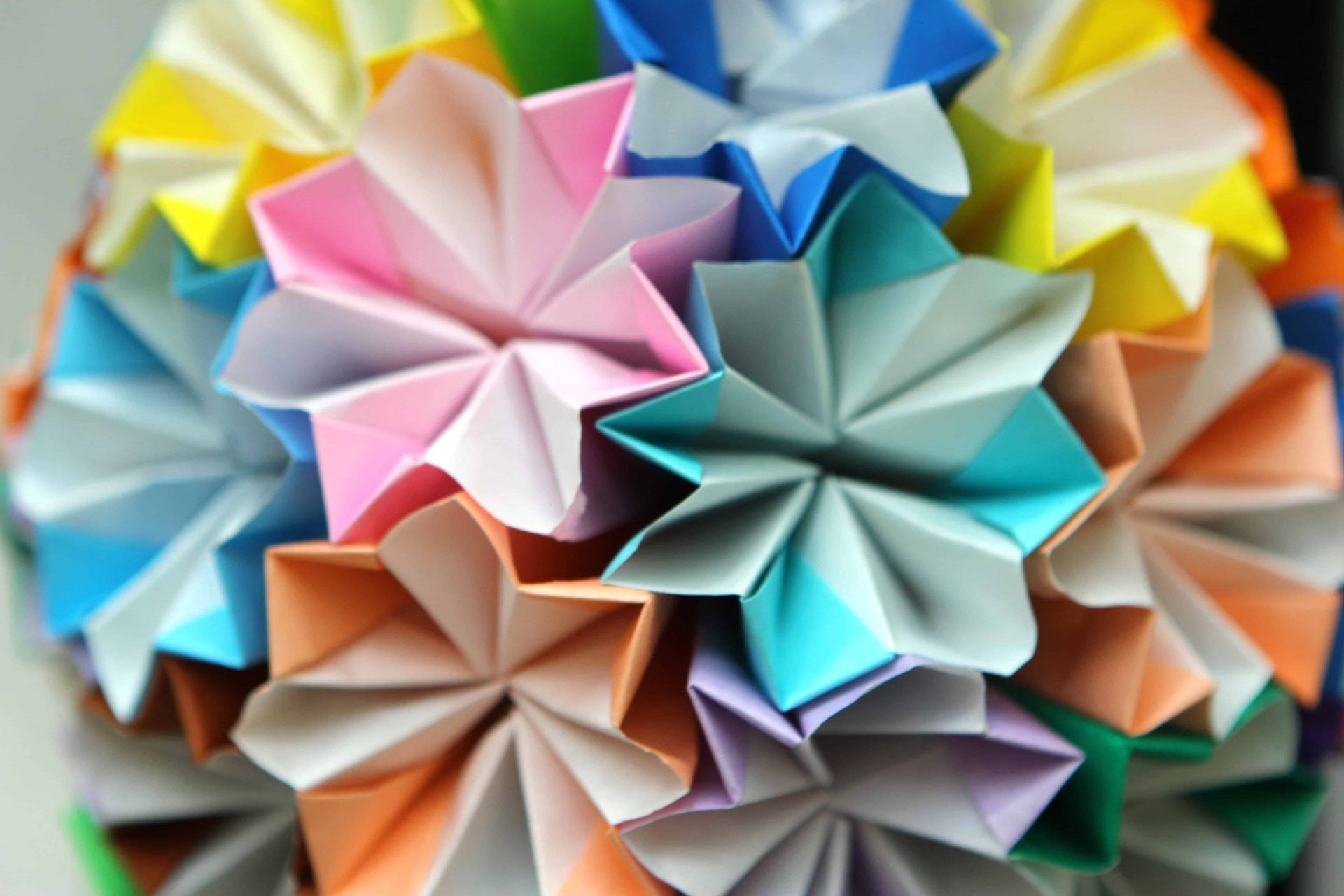 colorful flower handmade origami paper